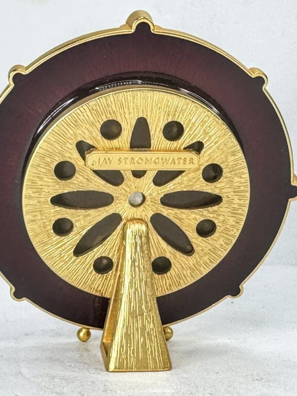 Vintage Jay Strongwater Bird and Floral Jeweled Swarovski Miniature Clock SS379